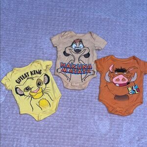 Disney Baby Lion King Bodysuits Size 0-3 Months